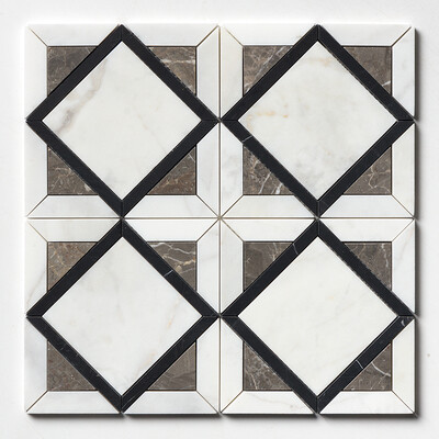 Beyaz İnci, Mavi Celeste Multi Finish Kent Mermer Mozaik 13 9/16x13 9/16