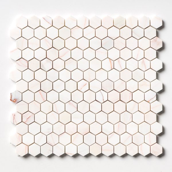 Confetti Honed Hexagon Marble Mosaic 11 5/8×12 3/8 Image