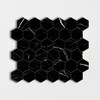 Black Polished Hexagon Marble Mosaic 12×12 Image