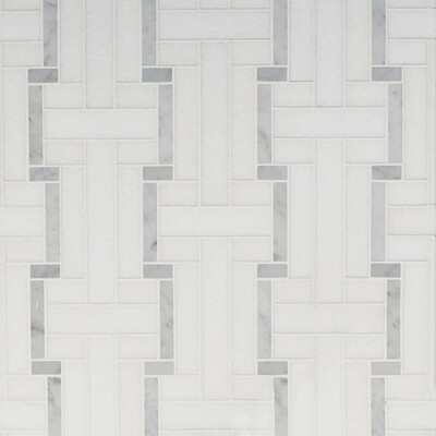 Thassos Beyaz, Beyaz Carrara Multi Finish Luni Mermer Mozaik 10 7/16x12 3/16