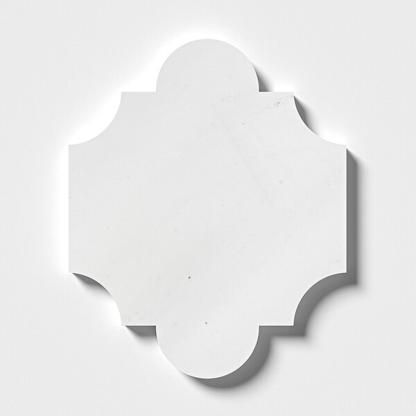 San Felipe Aspen White Honed Marble Waterjet Decos 8×9 3/4 Image