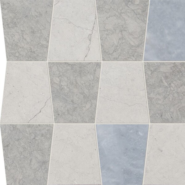 Tapered Britannia, Britannia Dark, Afyon Gray Honed Marble Waterjet Decos 12 1/2×12 Image