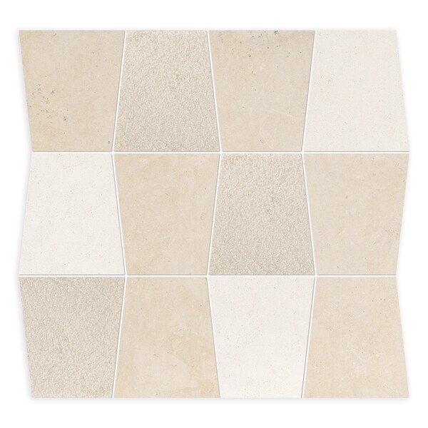 Tapered Heartsmere, Champagne Multi Finish Marble Waterjet Decos 12 1/2×12 Image