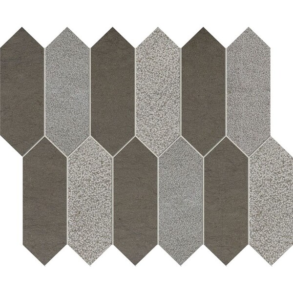 Bosphorus Multi Finish Medium Picket Marble Mosaic 13 3/16×11 1/16 Image