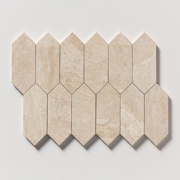 Diana Royal Polished Medium Picket Marble Mosaic 13 3/16×11 1/16 Image