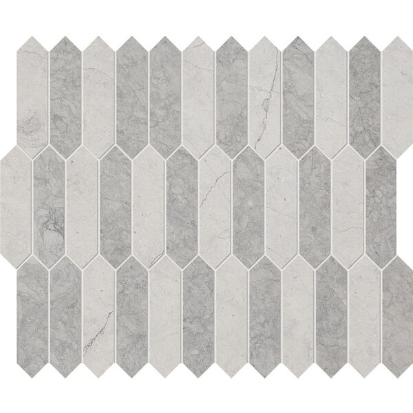 Britannia, Britannia Dark Honed Baby Picket Limestone Mosaic 13 3/16×11 Image