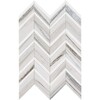 Skyline, Snow White Multi Finish Chevron Fusion Marble Mosaic 16×11 7/8 Image