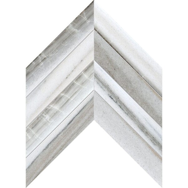 Chevron Skyline Vein Cut Honed Marble Waterjet Decos 13×10 Image