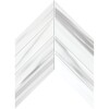 Chevron Frost White Honed Marble Waterjet Decos 13×10 Image