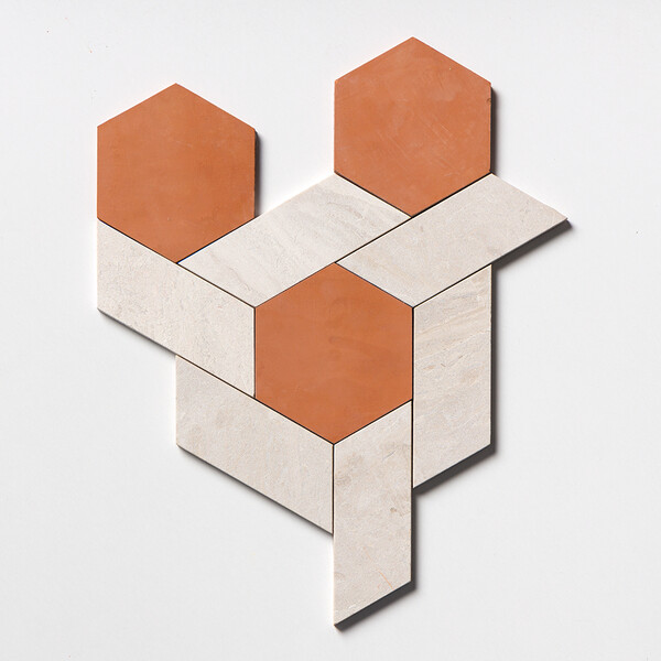 Diana Royal Leather Toltec Marble Mosaic 12 5/16×14 3/16 Image