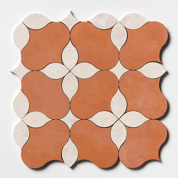 Diana Royal Leather Lily Marble Mosaic 9 7/16×9 7/16 Image