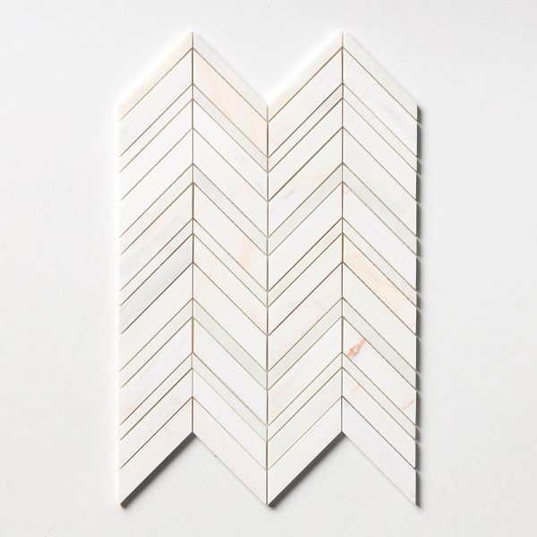 Confetti Honed Chevron Fusion Marble Mosaic 16×11 7/8 Image