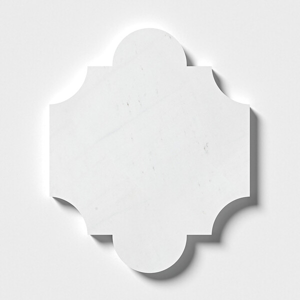 San Felipe Aspen White Polished Marble Waterjet Decos 8×9 3/4 Image