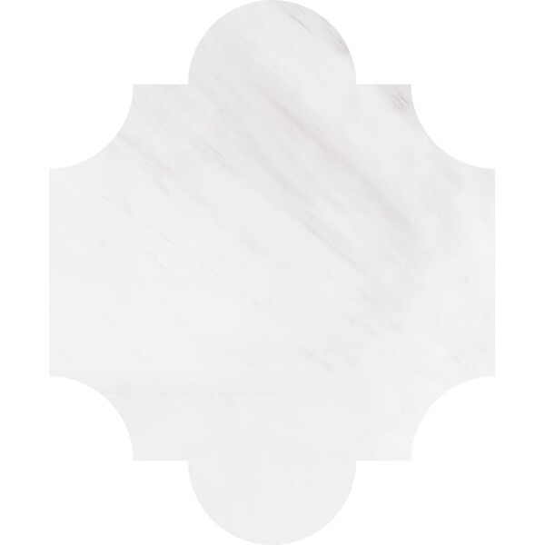 San Felipe Snow White Polished Marble Waterjet Decos 8×9 3/4 Image