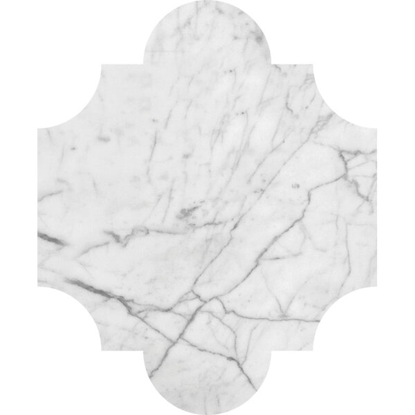 San Felipe White Carrara Honed Marble Waterjet Decos 8×9 3/4 Image