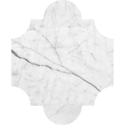 San Felipe Beyaz Carrara C Cilalı Mermer Su Jeti Decos 8x9 3/4