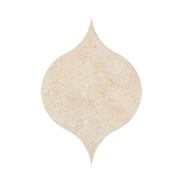 Winter Leaf Seashell Honed Limestone Waterjet Decos 4 7/8×6 13/16 Image