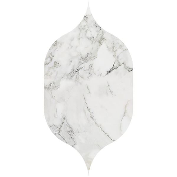Gothic Arabesque Calacatta Gold Honed Marble Waterjet Decos 4 7/8×8 13/16 Image