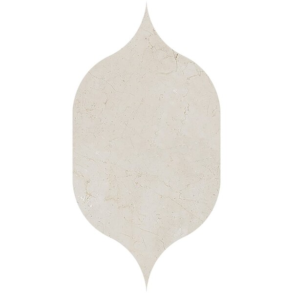 Gothic Arabesque Crema Marfil Polished Marble Waterjet Decos 4 7/8×8 13/16 Image
