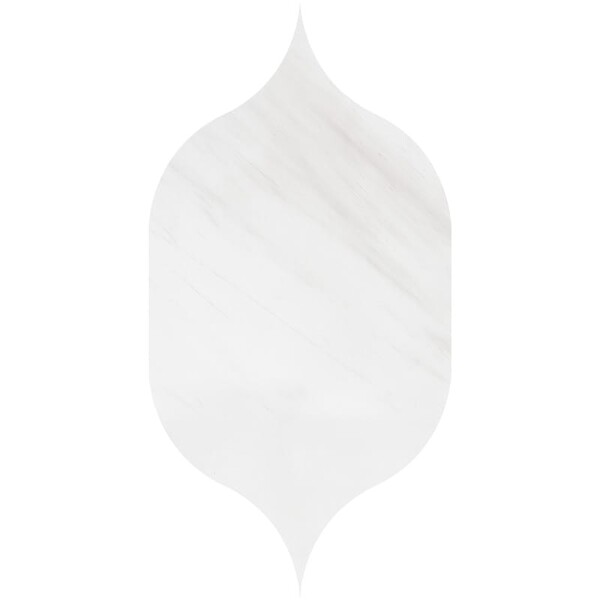 Gothic Arabesque Snow White Polished Marble Waterjet Decos 4 7/8×8 13/16 Image