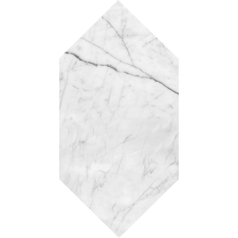Büyük Picket Beyaz Carrara Honlanmış Mermer Su Jeti Decos 6x12