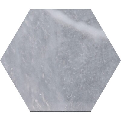 Hexagon Allure Light Polished Marble Waterjet Decos 5 25/32x5