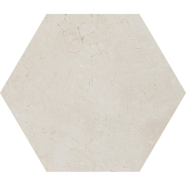 Hexagon Crema Marfil Polished Marble Waterjet Decos 5 25/32×5 Image