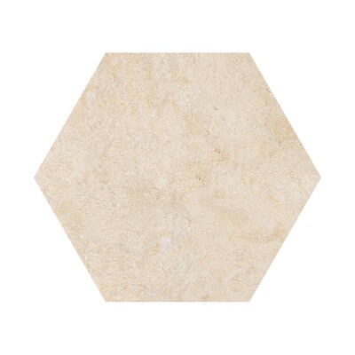 Hexagon Seashell Honed Limestone Waterjet Decos 5 25/32x5