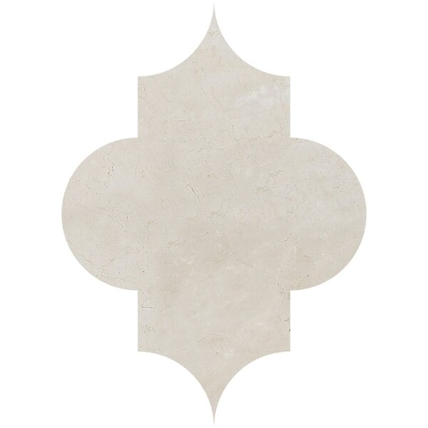 Arabesquette Crema Marfil Polished Marble Waterjet Decos 6×8 1/4 Image