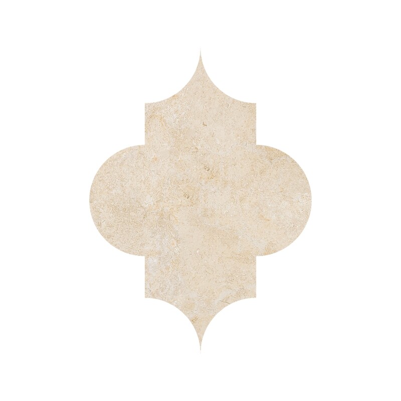 Arabesquette Seashell Honed Limestone Waterjet Decos 6x8 1/4