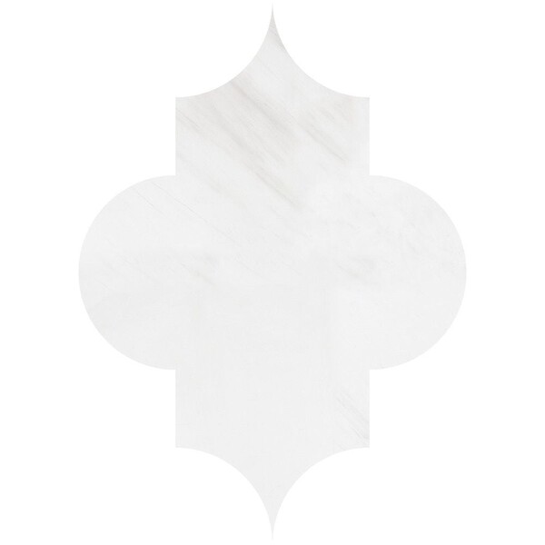 Arabesquette Snow White Polished Marble Waterjet Decos 6×8 1/4 Image