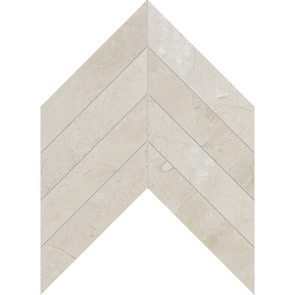 Chevron Crema Marfil Polished Marble Waterjet Decos 13×10 Image