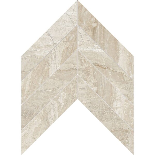 Chevron Diana Royal Honed Marble Waterjet Decos 13×10 Image