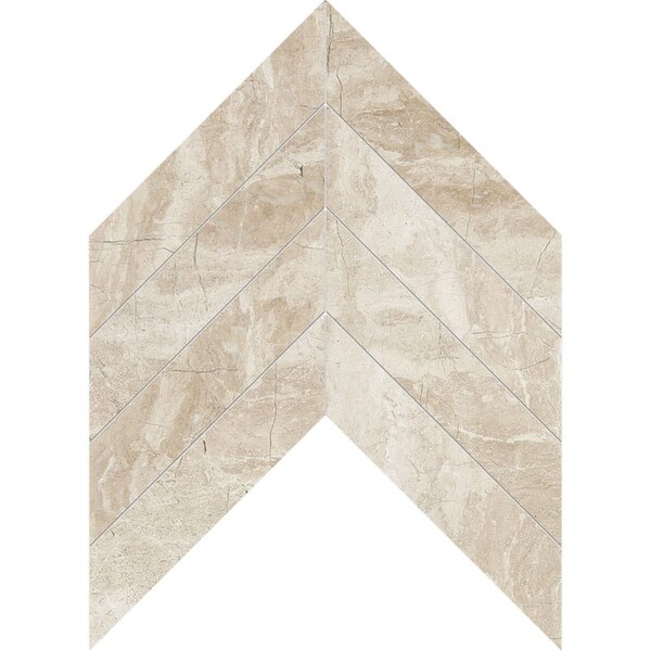 Chevron Diana Royal Polished Marble Waterjet Decos 13×10 Image