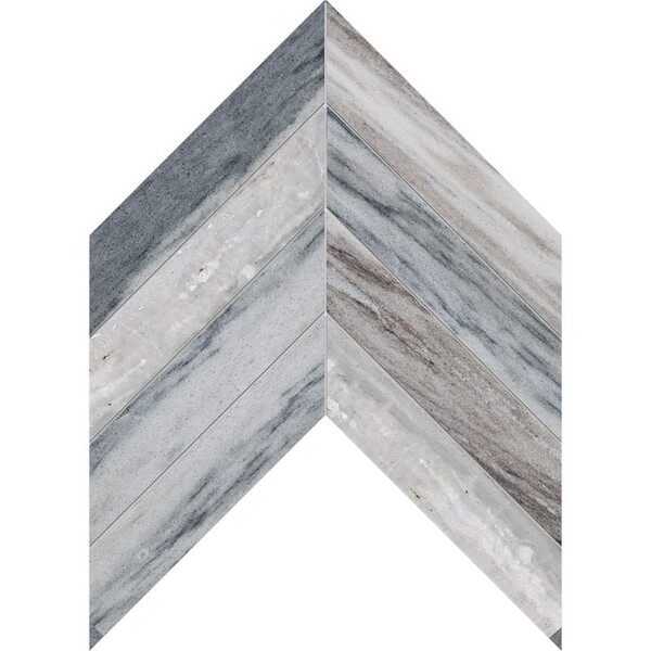 Chevron Palisandra Polished Marble Waterjet Decos 13×10 Image