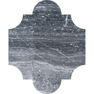 San Felipe Haisa Black Honed Marble Waterjet Decos 8x9 3/4