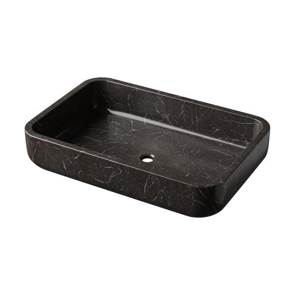 Iris Black Honed Oasis Marble Sink 18×22 Image