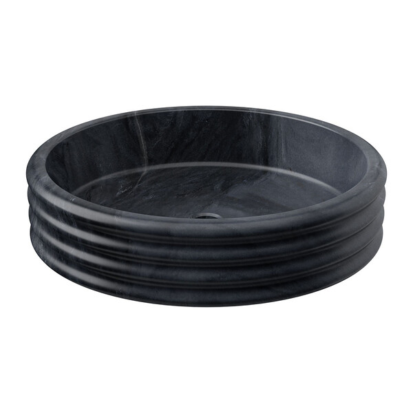 Bardiglio Royal Honed Fluted Marble Sink 18×6 Image
