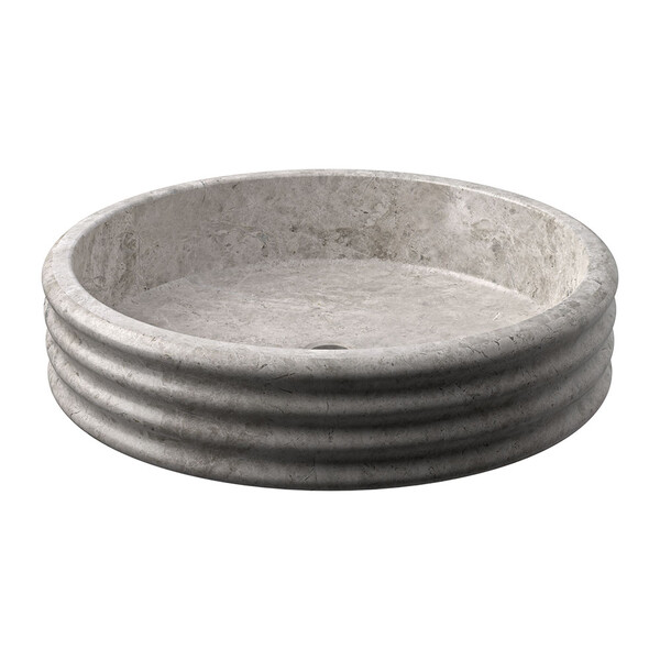 Silver Clouds Honed Fluted Marble Sink 18×6 Image