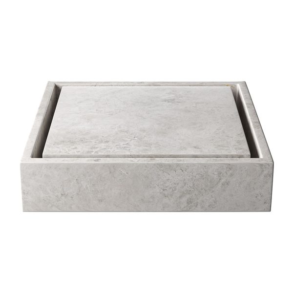 Silver Clouds Honed Bauhaus Marble Sink 20×20 Image
