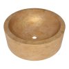 Walnut Dark Honed Bowl Travertine Sink 16 9/16×5 7/8 Image