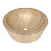 Ivory Honed Circle Bowl Travertine Sink 16 9/16×5 7/8 Image