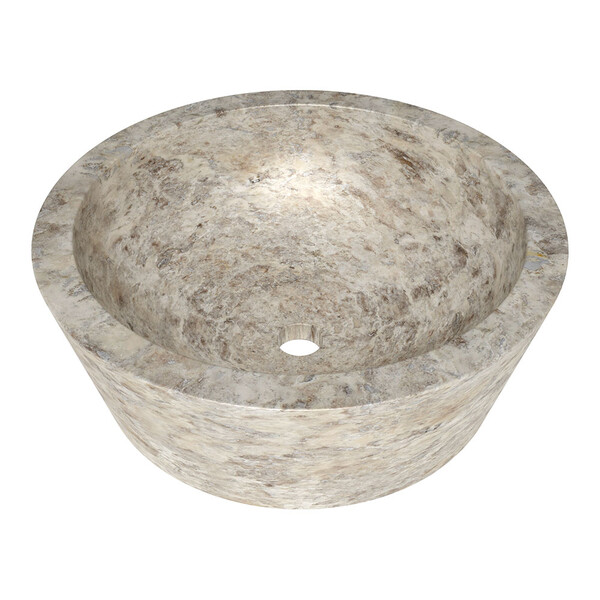 Silverado Honed Circle Bowl Travertine Sink 16 9/16×5 7/8 Image
