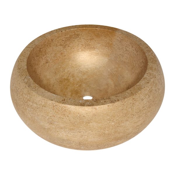 Walnut Honed Cambered Travertine Sink 16 9/16×5 7/8 Image
