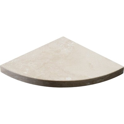 Ivory Honed Filled Travertine Corner Shelves 8×8 Image