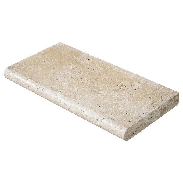 Ivory Tumbled Travertine Pool Copings 12×24 Image