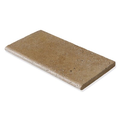 Walnut Dark Tumbled Pool Coping Travertine Pool Copings 12×24 Image