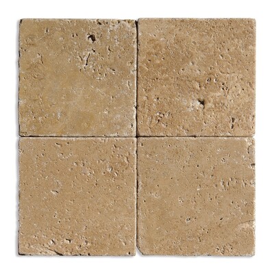 Walnut Dark Tumbled Travertine Tile 4×4 Image