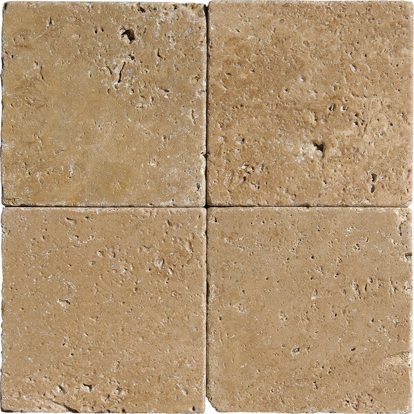 Walnut Dark Tumbled Travertine Tile 6×6 Image