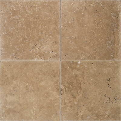 Walnut Dark Antiqued Travertine Tile 12×12 Image